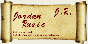 Jordan Rusić vizit kartica